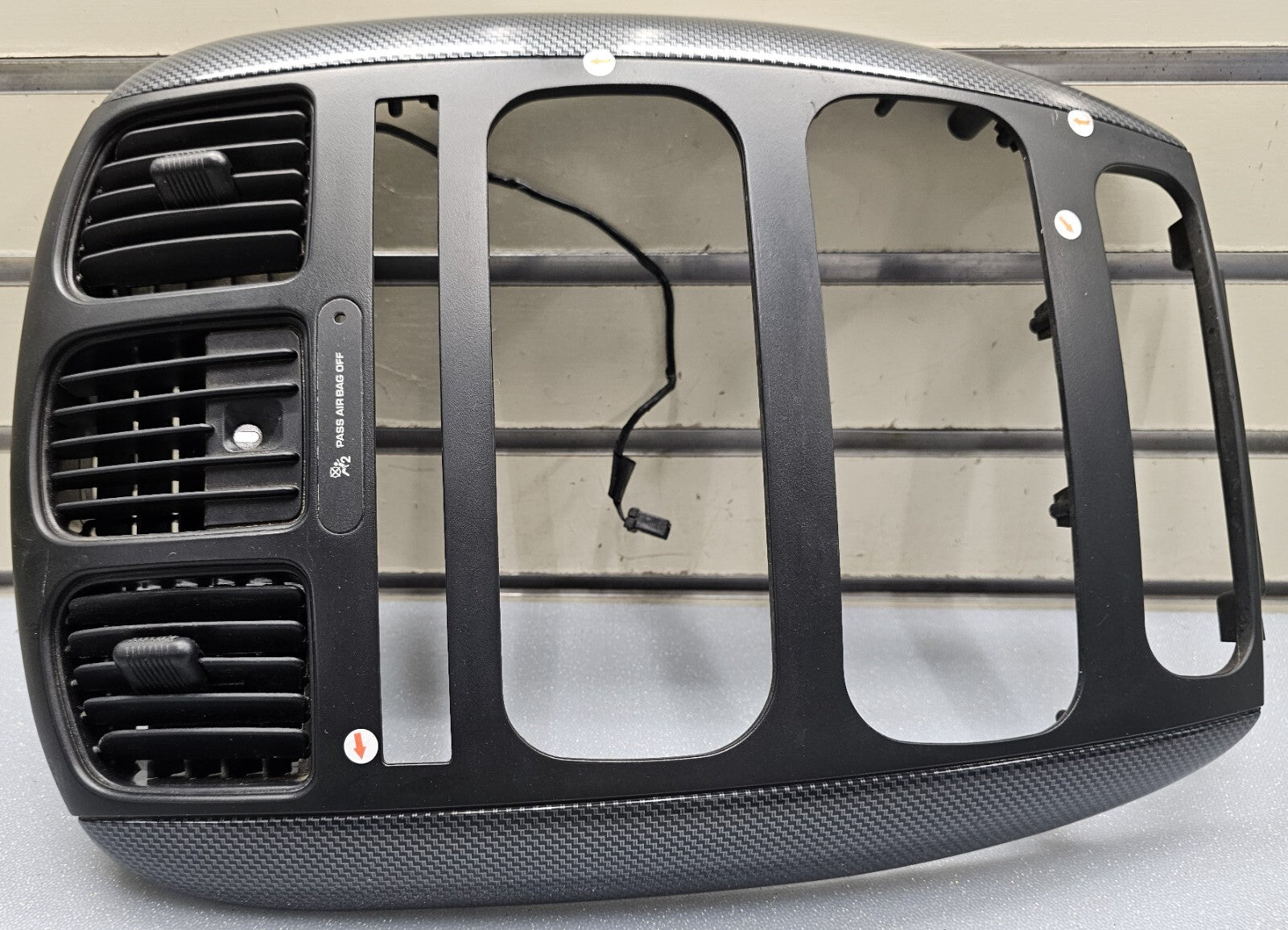🔥01-07 Caravan Town & Country dash radio climate TRIM bezel Carbon Fiber Black