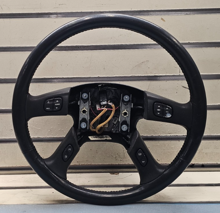 🔥02-09 Trailblazer Envoy SILVERADO SIERRA YUKON STEERING WHEEL LEATHER BLACK