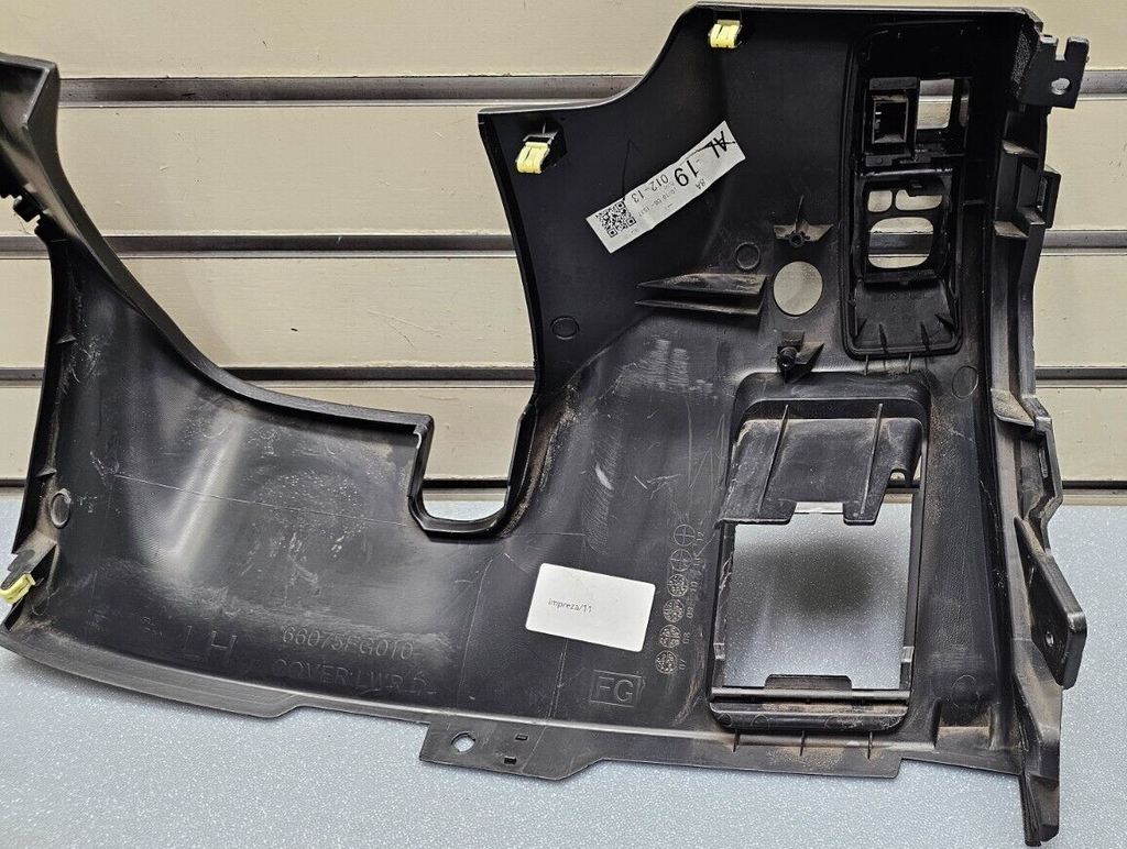 08-14 Impreza WRX STI Left Driver Dash Kick Panel Under Lower Column Cover Black