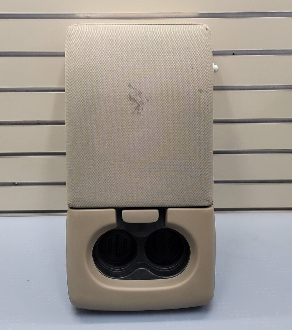 04-08 Ford F-150 Jump Seat Center Console Armrest Cup Holder Cloth light tan JS1