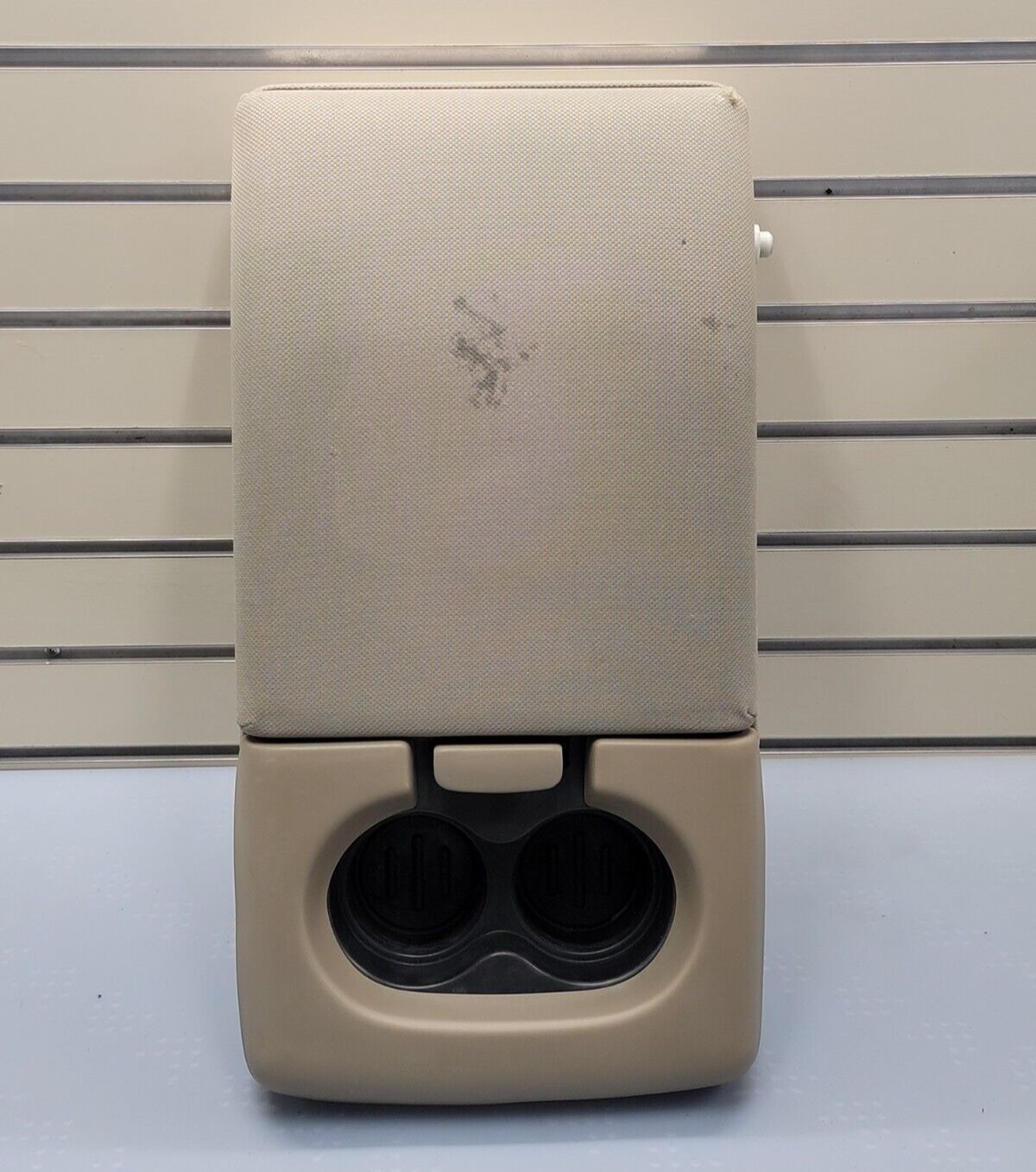04-08 Ford F-150 Jump Seat Center Console Armrest Cup Holder Cloth light tan JS1
