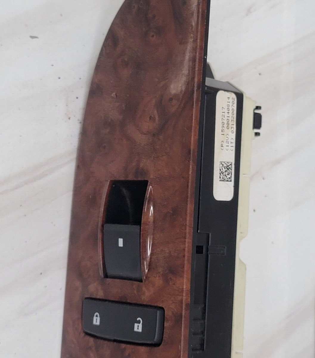 07-13 Escalade Front Right Passenger Power Window Door Switch Control Wood WS19