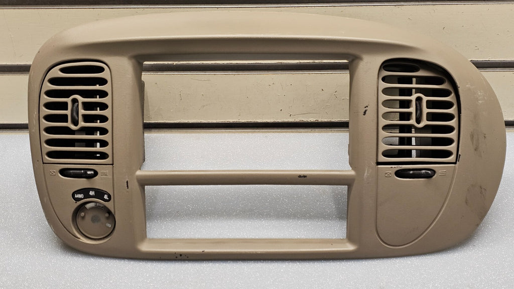 🔥97-03 Ford F150 Center Dash AM FM Radio Climate Trim Stereo BEZEL Panel Tan