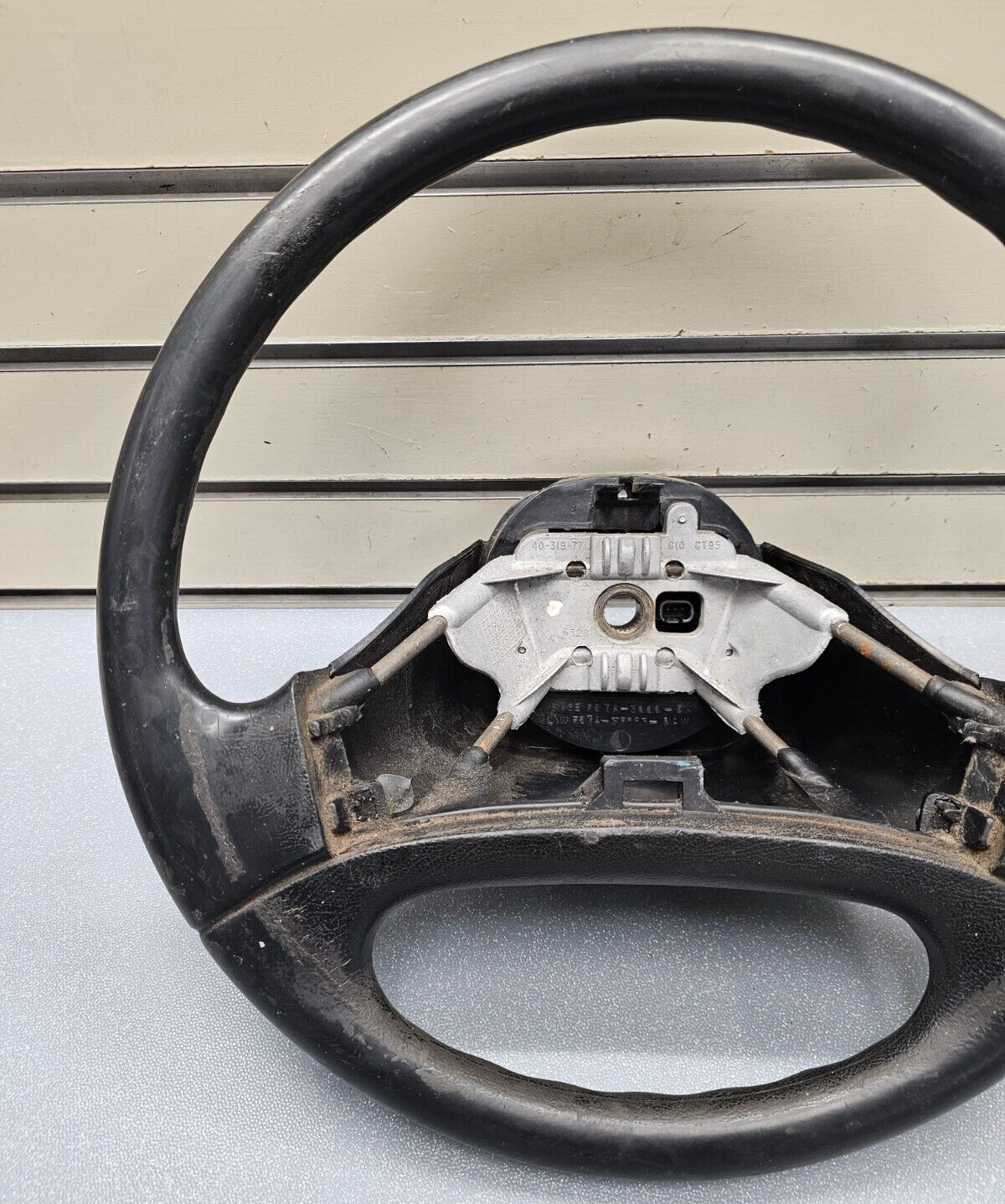 🔥92-96 Bronco F150 F250 F350 Left Driver Steering Wheel Cover Leather Black OEM