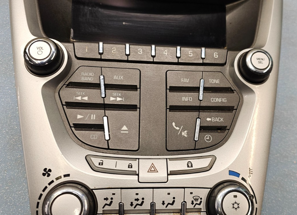 10-11 Equinox Terrain AM FM Radio Stereo Climate Control Trim Panel Bezel SILVER