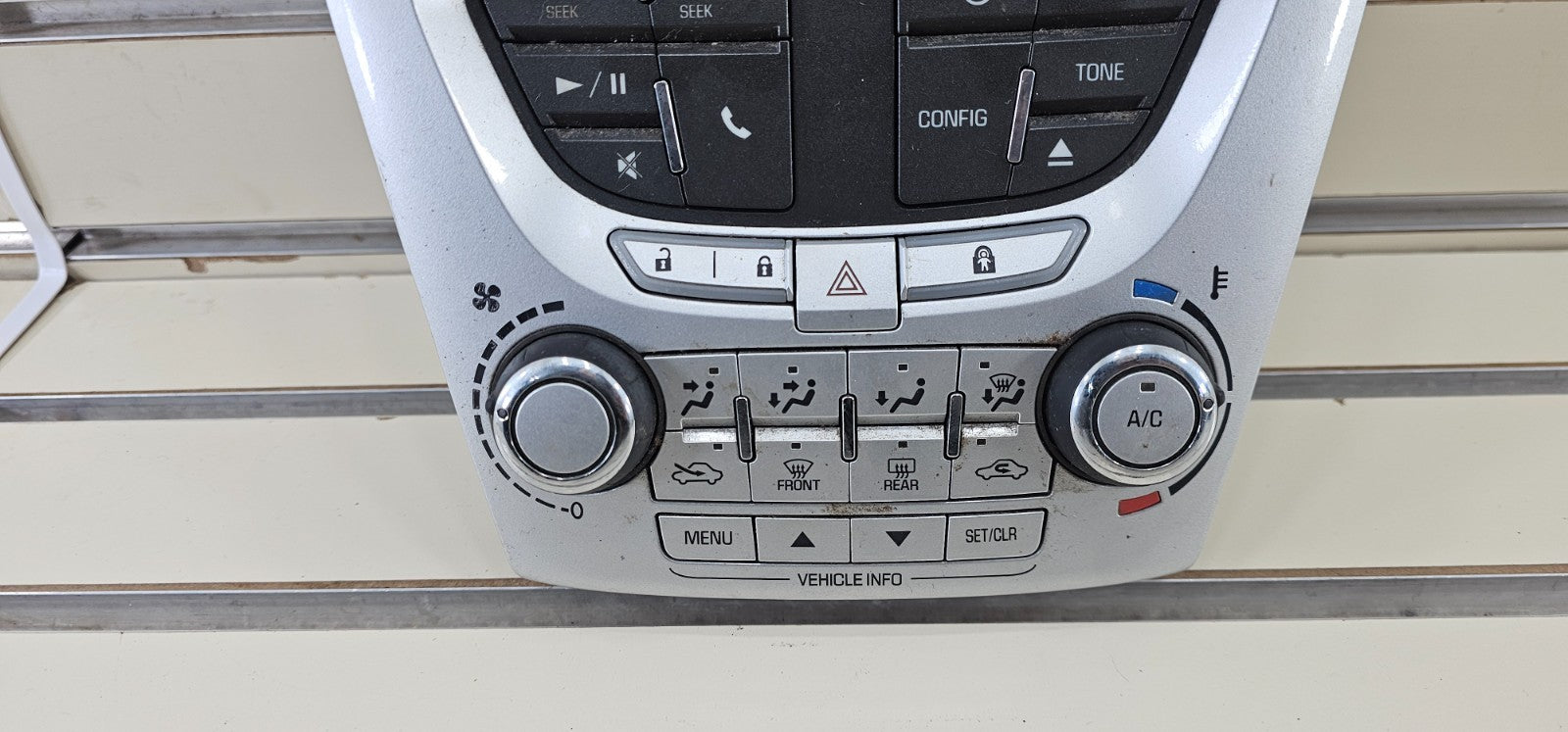 🔥12-15 Equinox Dash Radio Stereo Receiver Bezel Climate Control Panel SILVER