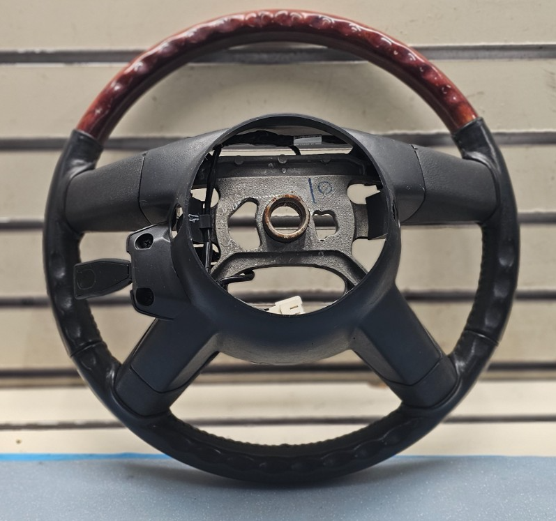 🔥2005-2010 Chrysler 300C Dark Slate Leather Steering Wheel Woodgrain Black/wood