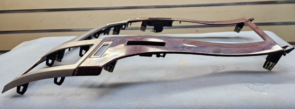 🔥07-14 Escalade Dash AM FM Radio Stereo Display Trim Bezel Panel Silver/Wood