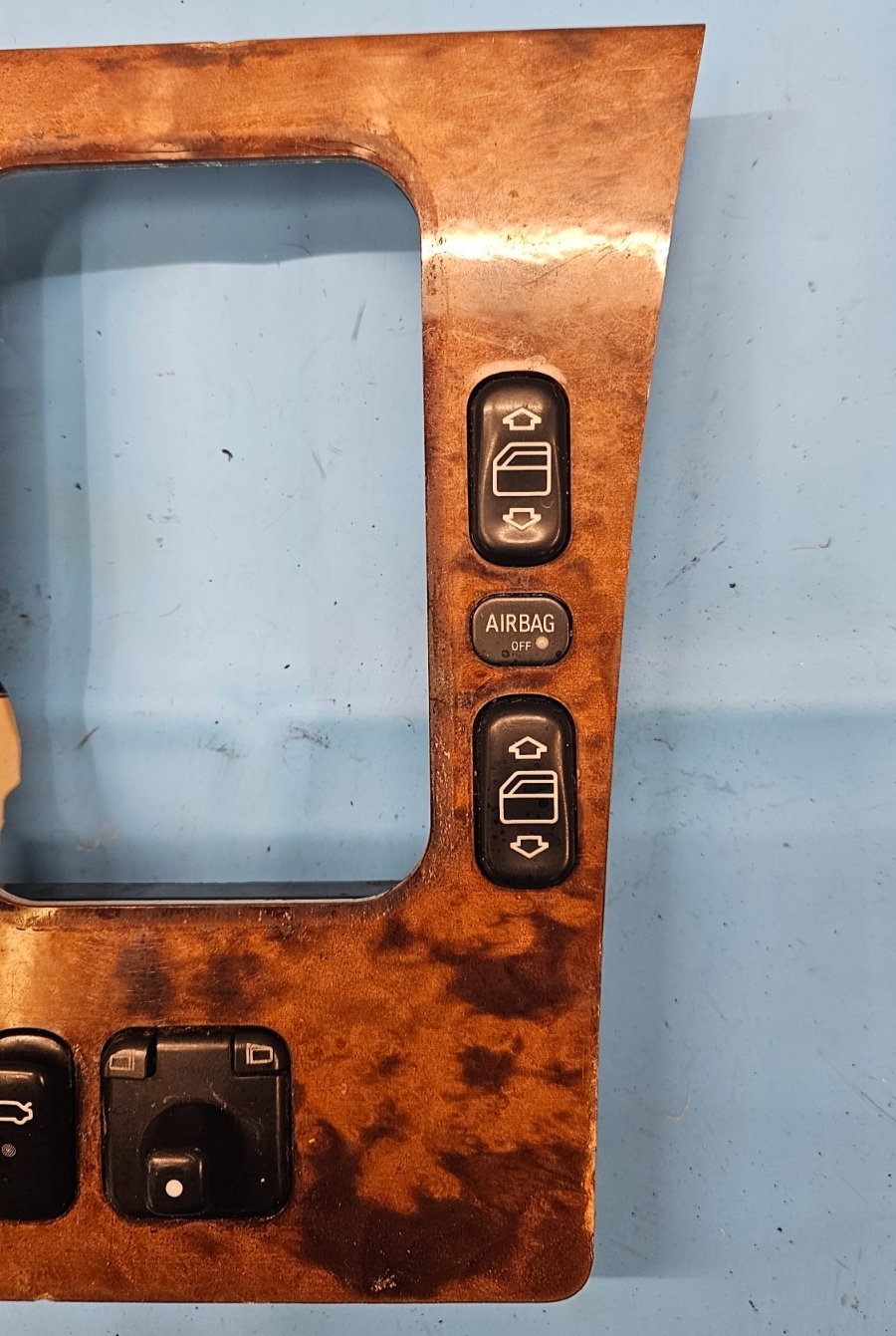 98-02 MERCEDES W210 C280 E55 C43 CENTER CONSOLE MASTER WINDOW SWITCH PANEL WOOD