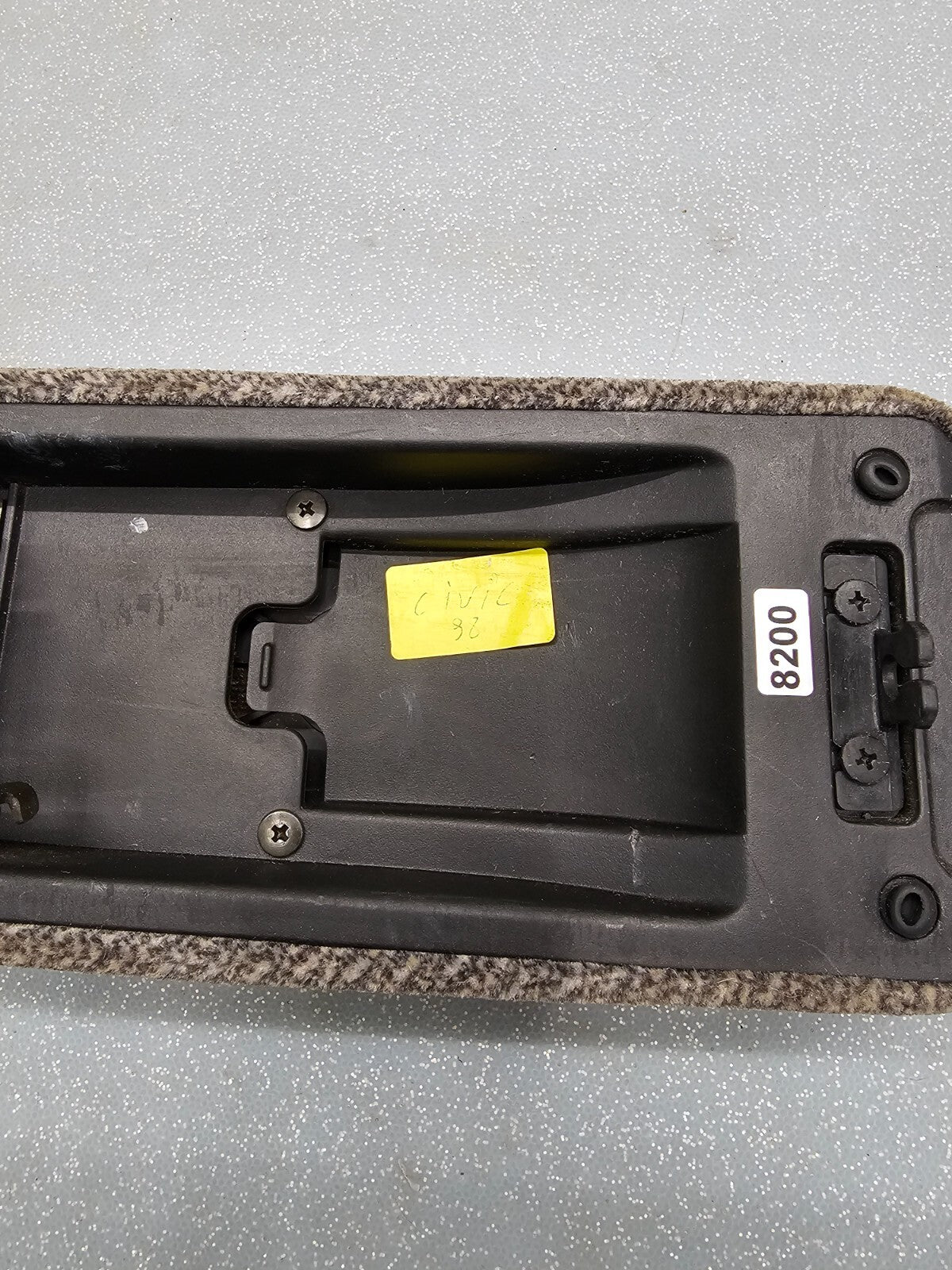 🔥96-00 Honda Civic Arm Rest Center Console Compartment Lid Cover Cloth Tan OEM