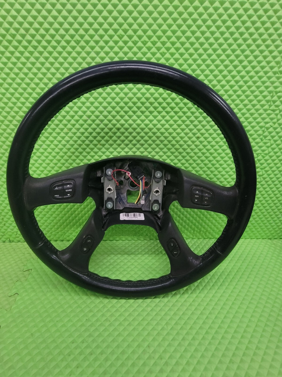 🔥03-07 H2 Black Leather Driver Column Steering Wheel Radio Volume Controls OEM
