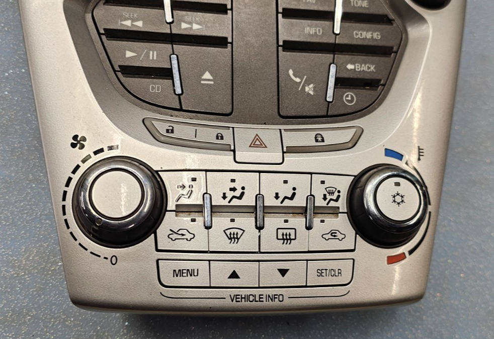 10-11 Equinox Terrain AM FM Radio Stereo Climate Control Trim Panel Bezel SILVER