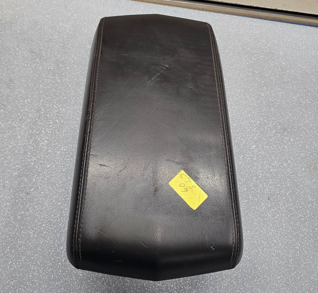 🔥08-13 Cadillac CTS Center Console Lid Armrest Leather Top Pad Assembly Black