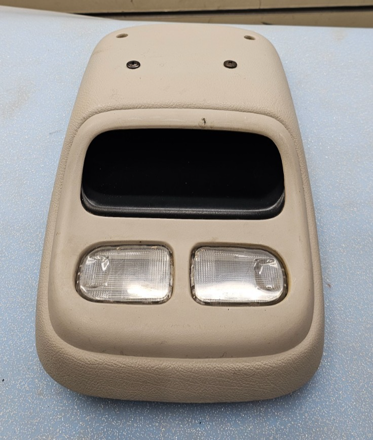 🔥98-02 Dodge RAM Front Overhead Console DOME Map Light Lamp Roof Storage Tan