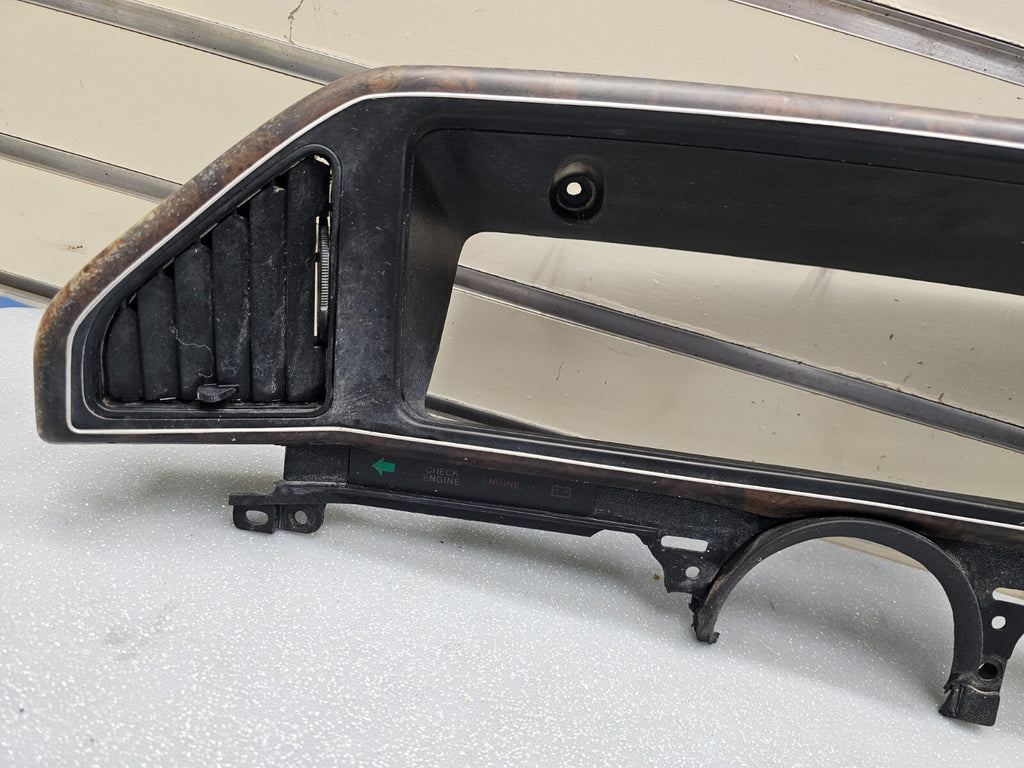 87-91 Ford F150 BRONCO Dash Instrument Cluster Bezel Speedo Gauge Trim Wood C11
