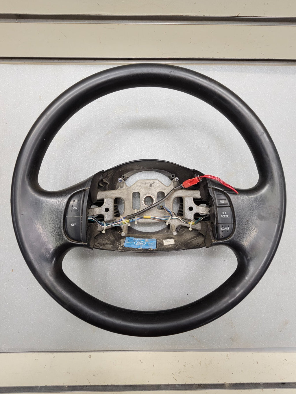 99-07 FORD F250 F350 SUPER DUTY PICKUP Steering Wheel Leather Column Black Shift