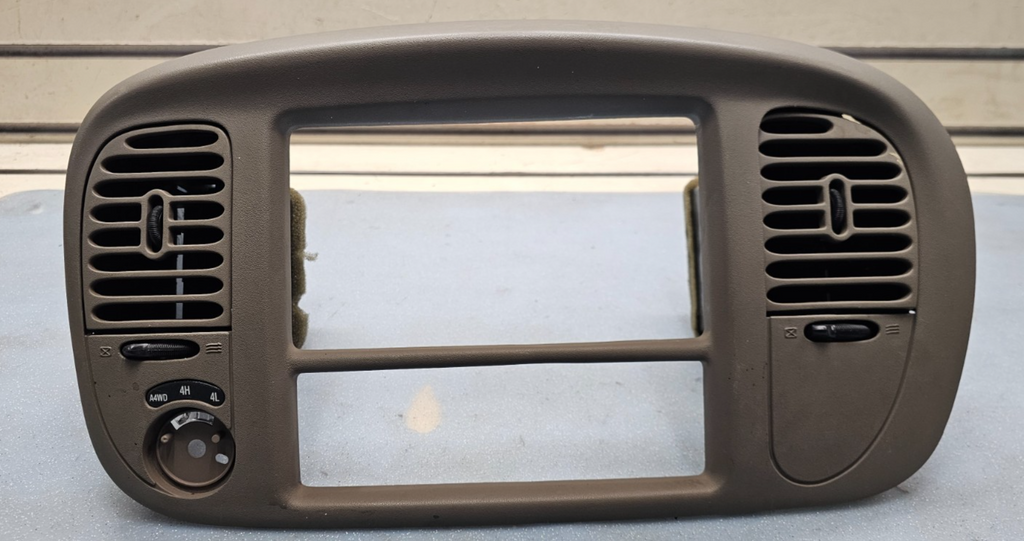 🔥97-03 Ford F150 F-150 Dash Radio Stereo Climate BEZEL Trim Panel Line TAN B1