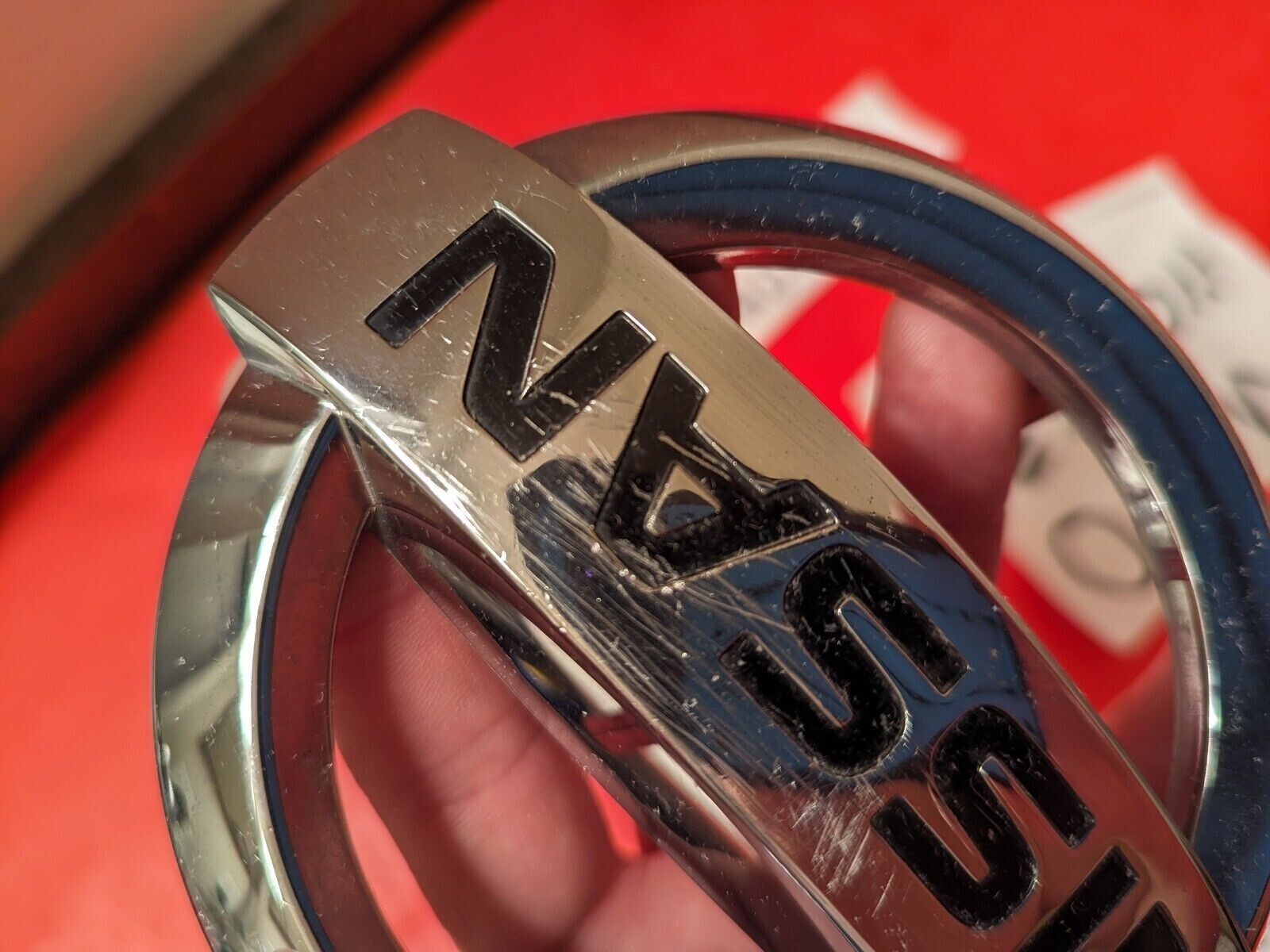 🔥09-14 NISSAN MURANO FRONT UPPER GRILLE EMBLEM LOGO BADGE FACTORY SILVER OEM
