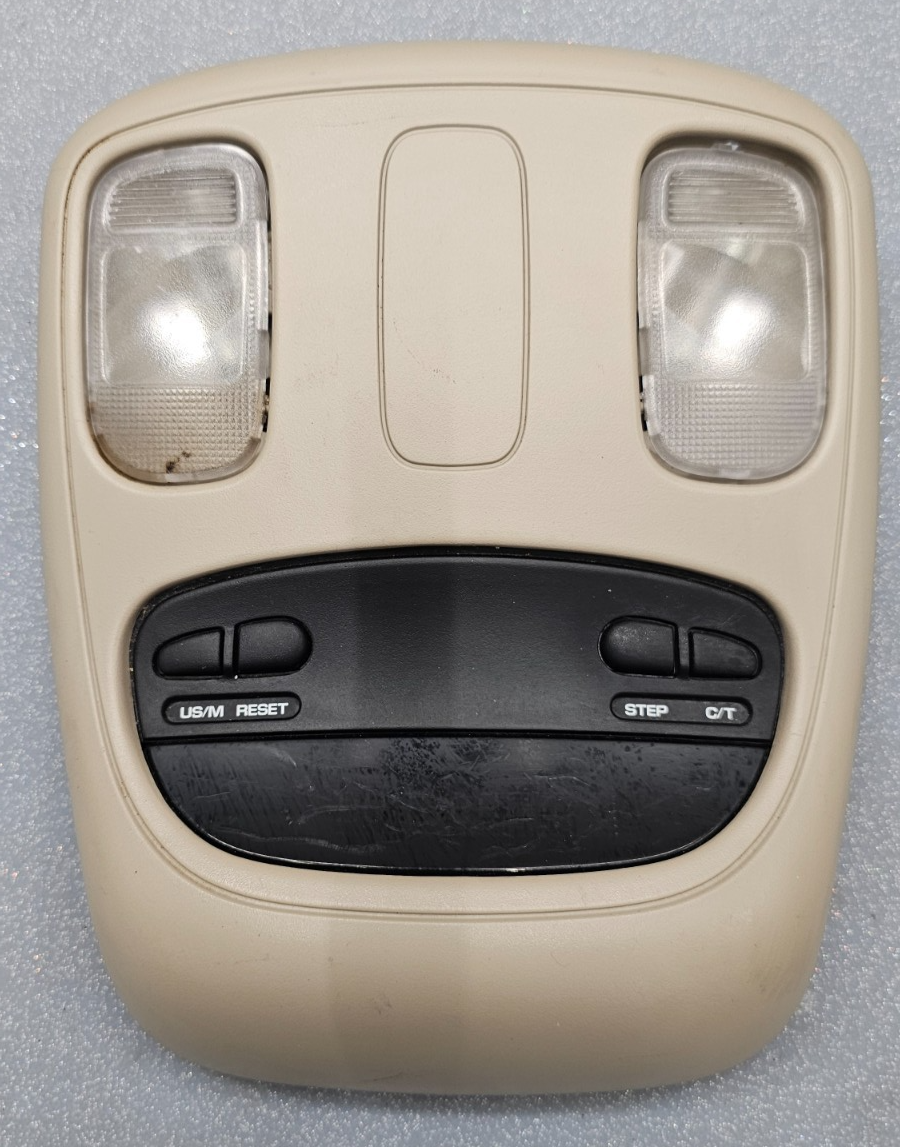 02-05 Dodge RAM Overhead Console DOME Light Roof Storage Compartment LT Tan