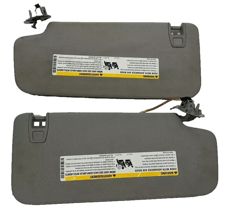 07-17 Traverse Acadia Outlook Enclave Sun Visors Shade Set Pair Left Right Gray