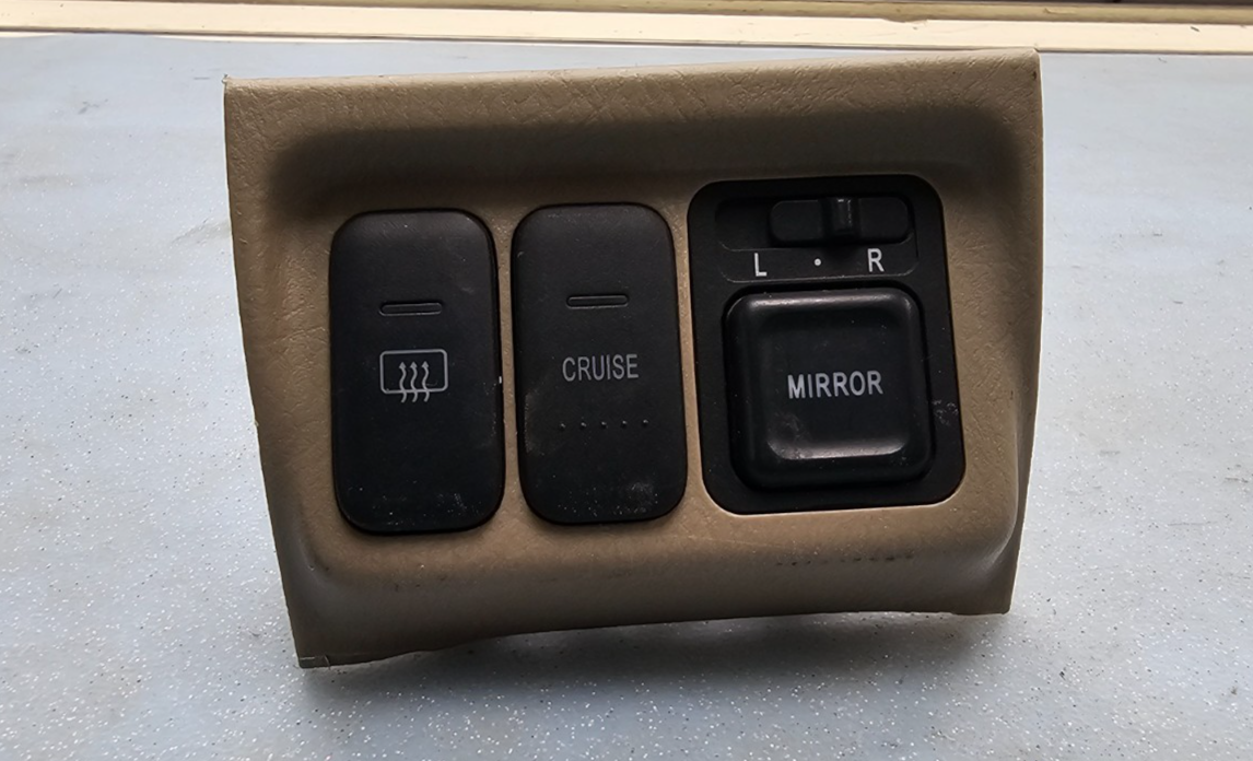 🔥01-05 Honda Civic Cruise Rear Defrost Side Mirror Control Switch OEM TAN