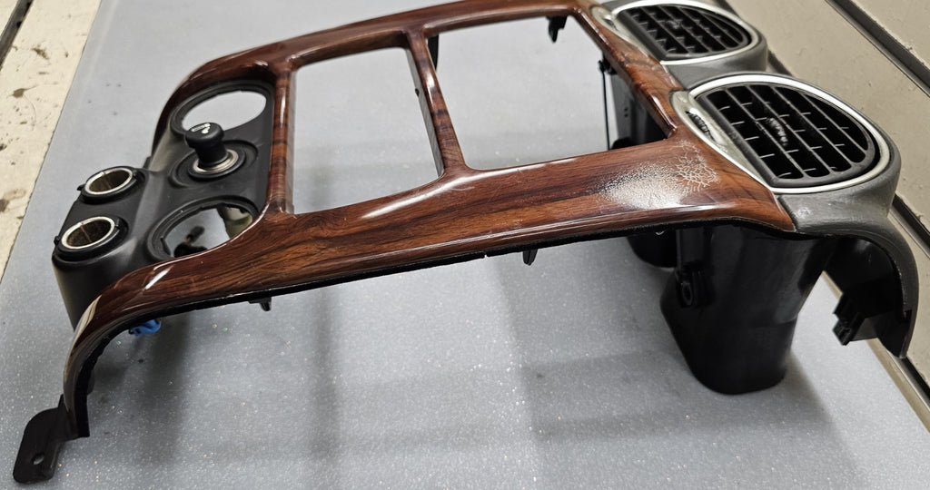 🔥02-09 GMC ENVOY XL DASH FRONT RADIO STEREO DISPLAY BEZEL CLIMATE CONTROL WOOD
