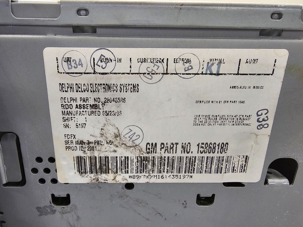 🔥2006 - 2007 PONTIAC TORRENT radio receiver AM FM CD CD Player GRAY