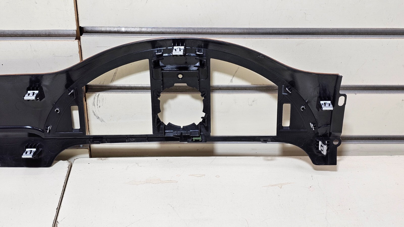 08-12 ENCLAVE Center Dash Clock Instrument Cluster Panel Trim Bezel Wood Silver