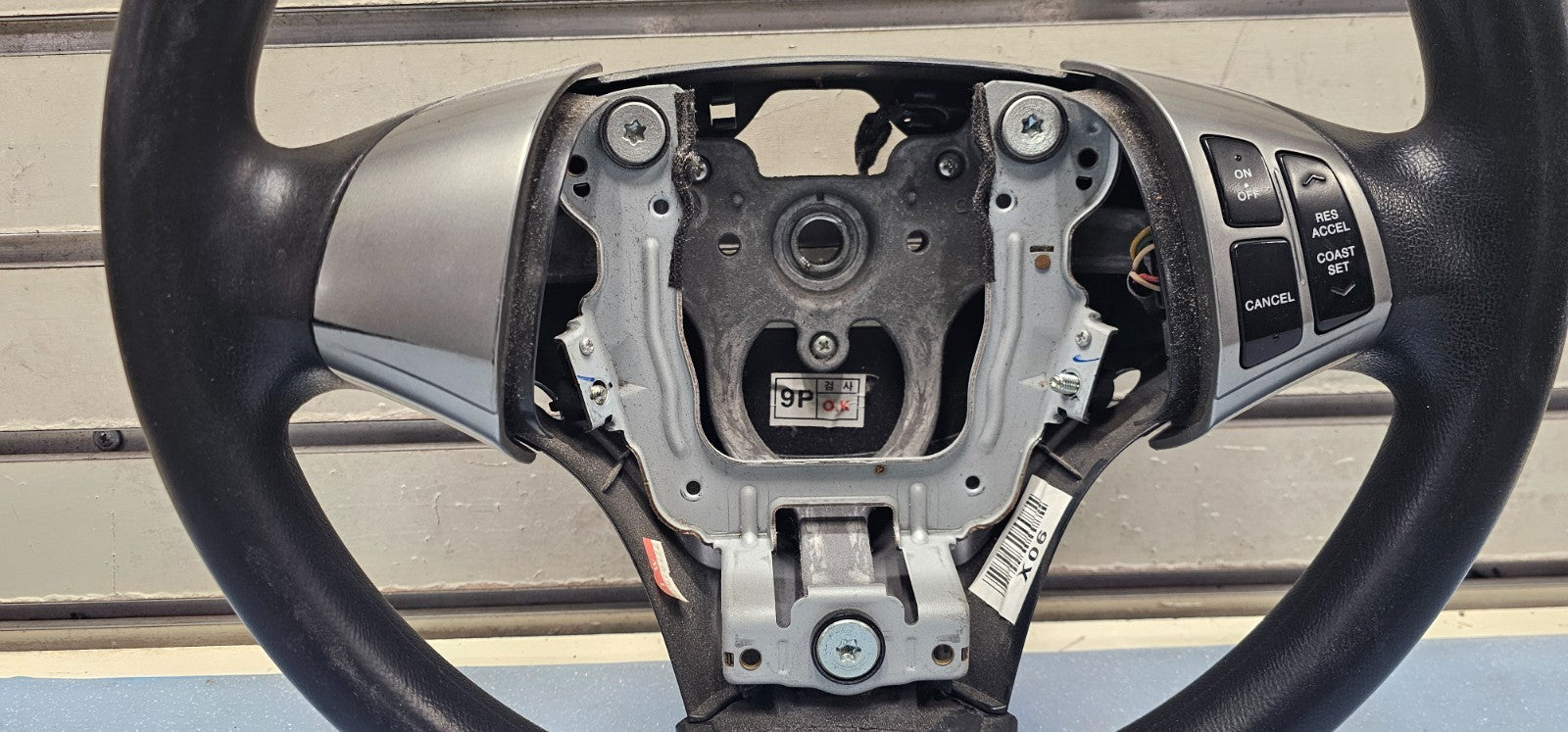 🔥07-09 Elantra Left Driver Steering Column Wheel Cruise Control Leather Black