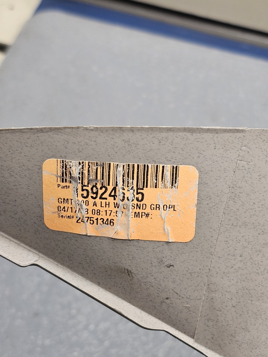 🔥07-13 Silverado Sierra A Pillar Roof Molding LEFT Driver Light GRAY P2
