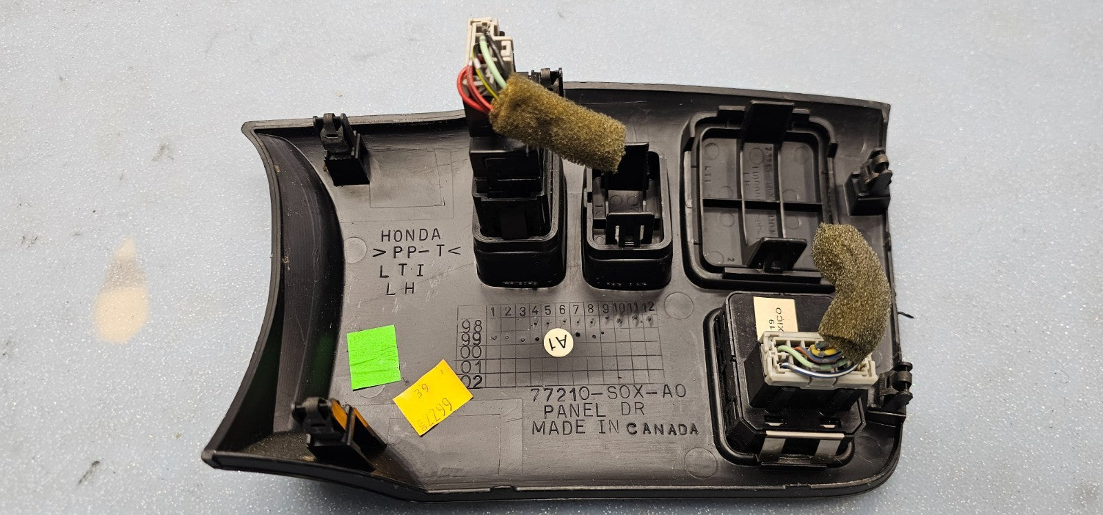 🔥99-04 HONDA ODYSSEY POWER MIRROR SLIDING DOOR SWITCH DASH PANEL BEZEL BLACK
