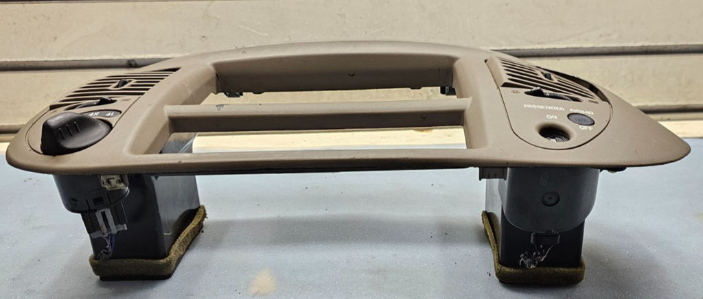 🔥97-03 Ford F150 Center Dash Radio Climate Trim Stereo BEZEL Panel TAN OEM