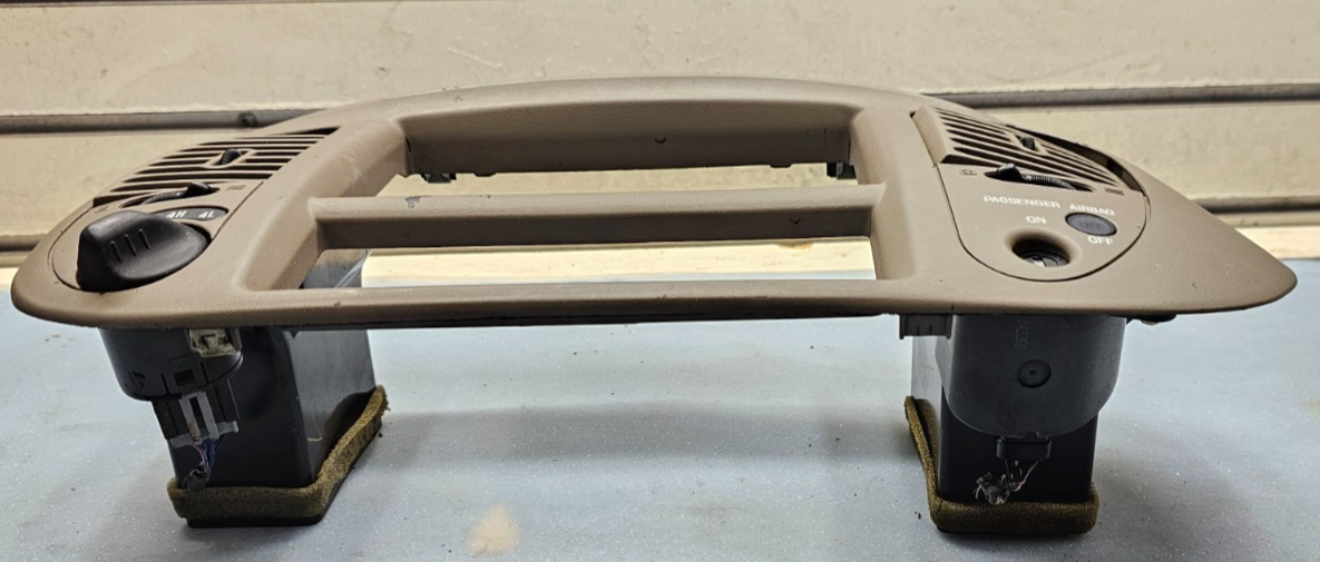 🔥97-03 Ford F150 Center Dash Radio Climate Trim Stereo BEZEL Panel TAN OEM