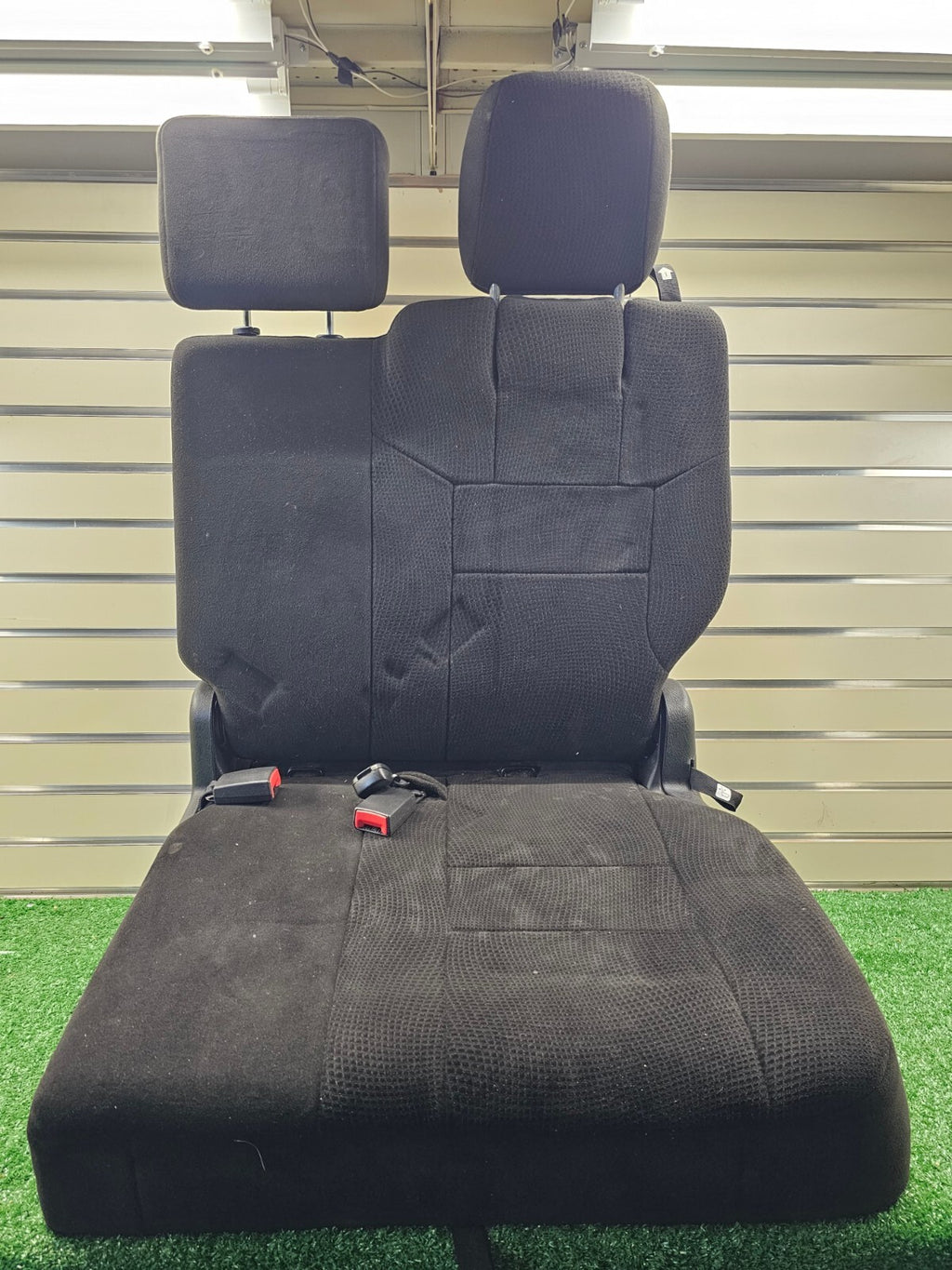 🔥11-14 DODGE GRAND CARAVAN 3RD ROW REAR SEAT LEFT DRIVER CUSHION CLOTH GRAY