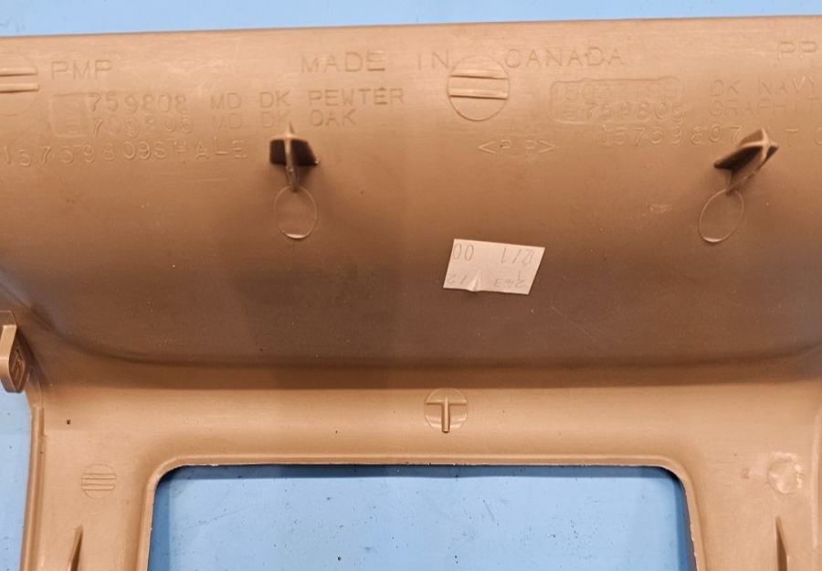 99-02 SILVERADO TAHOE SIERRA CENTER CONSOLE FRONT LOWER CUBBY BEZEL STORAGE TAN