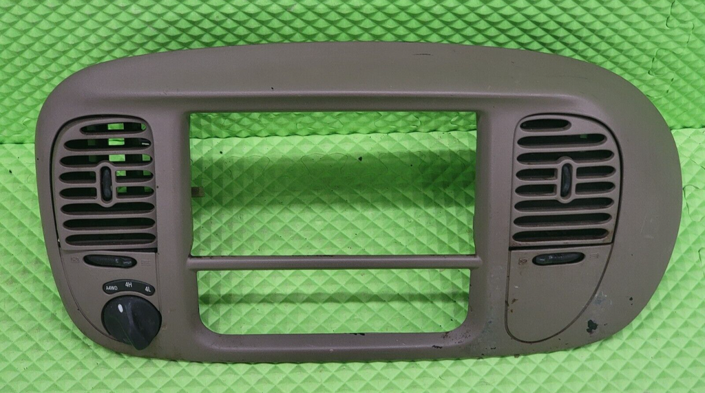 97-03 Ford F150 Center Dash Radio Climate BEZEL Panel A4WD 4H 4L Line LT Tan B1