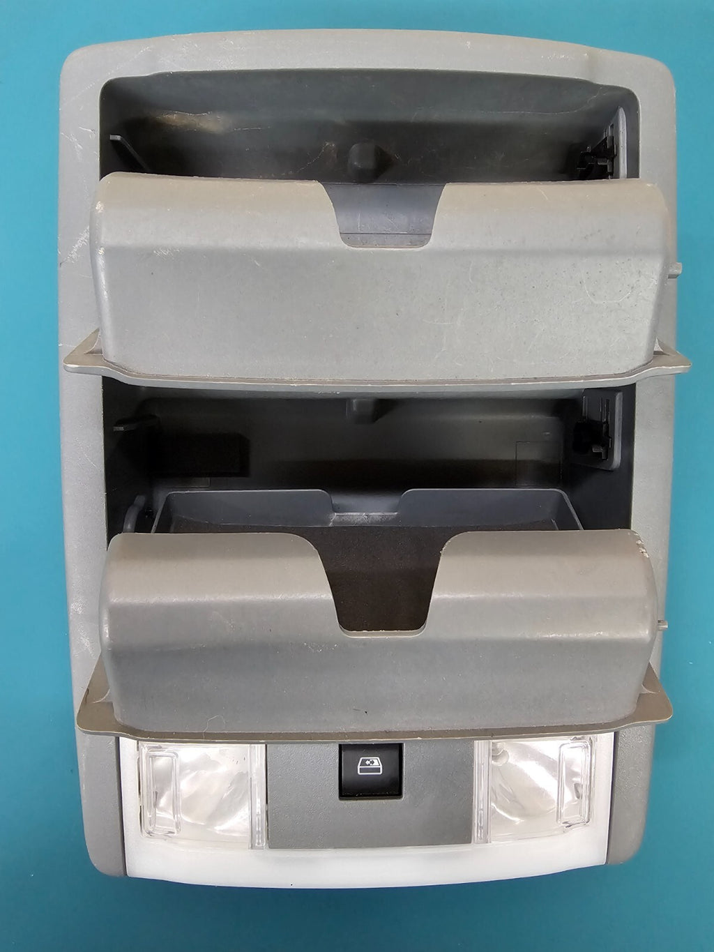 🔥11-16 FORD F250 F350 FRONT OVERHEAD CONSOLE DOME LIGHT STORAGE ASSEMBLY GRAY
