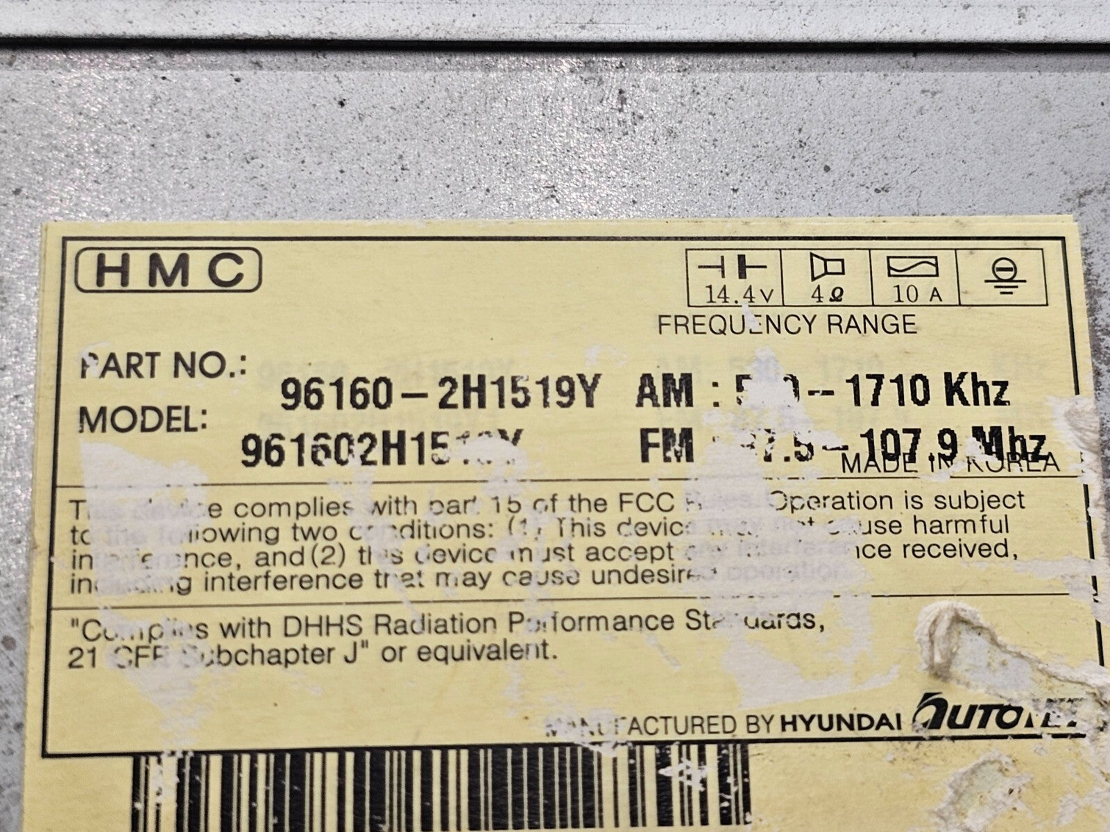 🔥06-10 Hyundai ELANTRA Audio Equipment AM FM Radio Sedan Receiver Stereo OEM