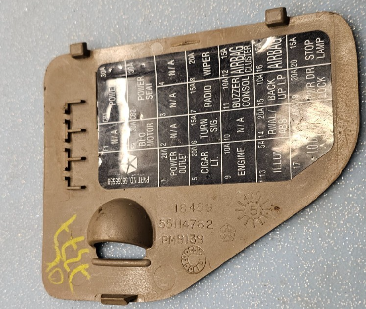 🔥94-97 Dodge Ram 1500 2500 3500 Dash Fuse Box Panel Door Cover Lid Cap TAN