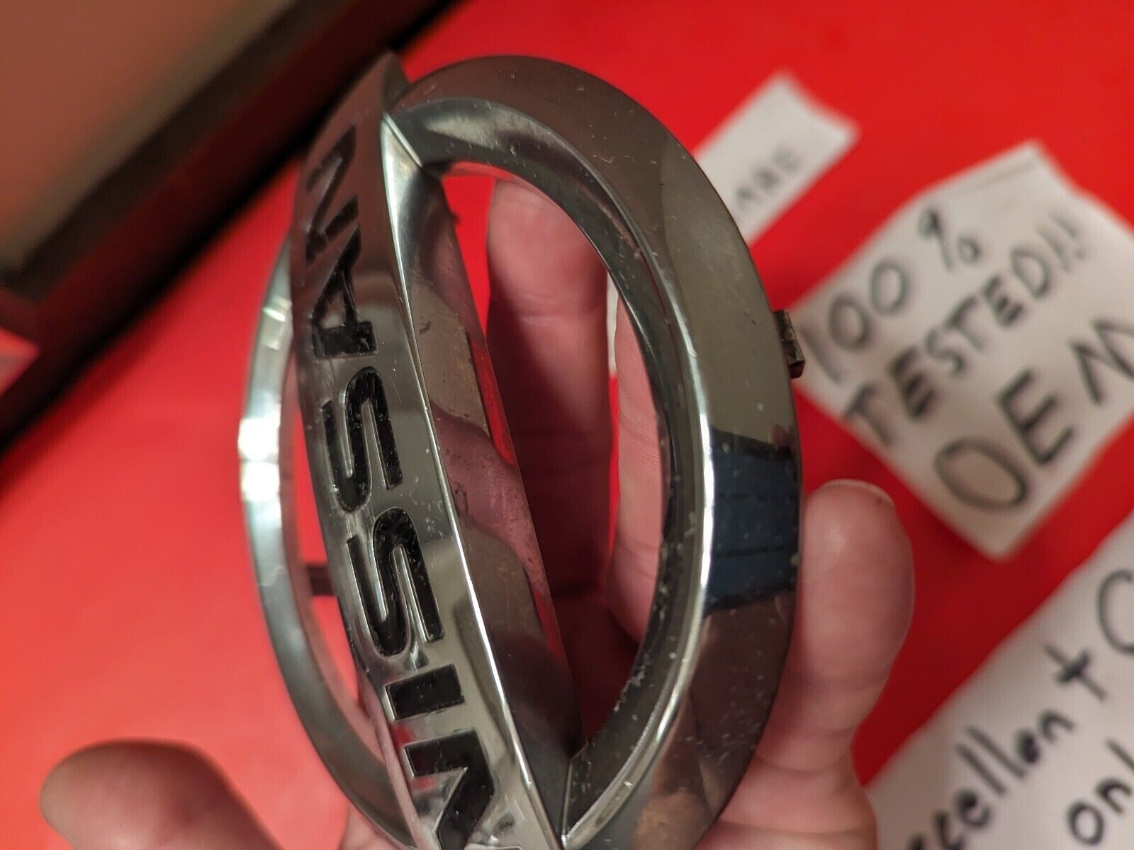 🔥09-14 NISSAN MURANO FRONT UPPER GRILLE EMBLEM LOGO BADGE FACTORY SILVER OEM