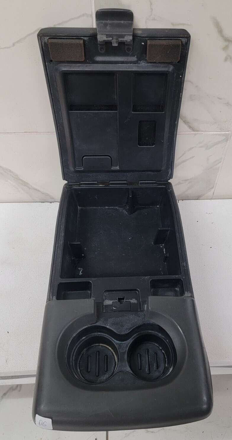 04-08 Ford F-150 Jump Seat Center Console Armrest Cup Holder Cloth Dark Gray JS1