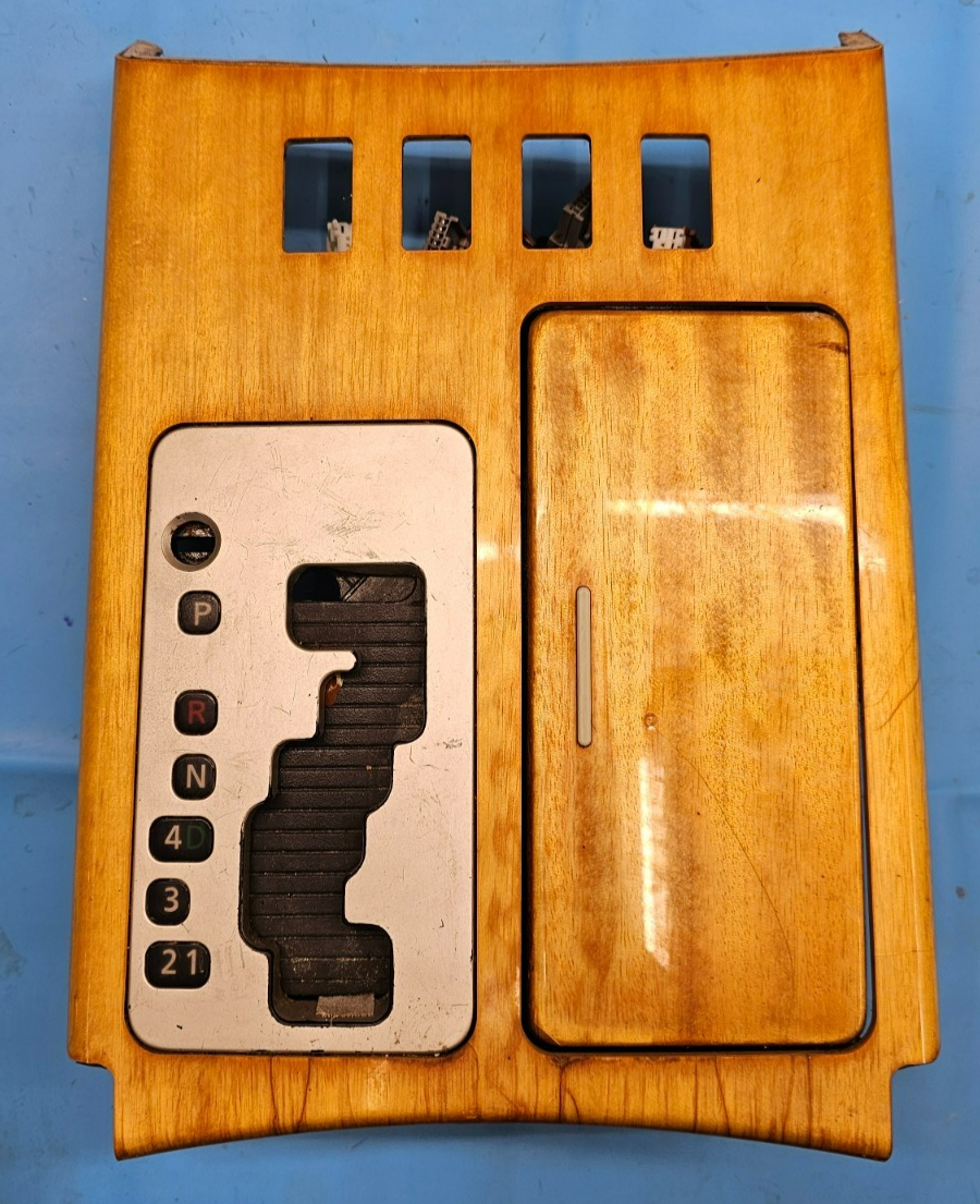 🔥04-07 Infiniti QX56 Floor Center Console Gear Shifter Trim Bezel Selector Wood