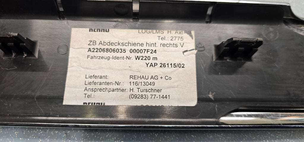 🔥03-06 MERCEDES W220 S430 FRONT LEFT RIGHT SCUFF STEP COVER PLATE PANEL OEM