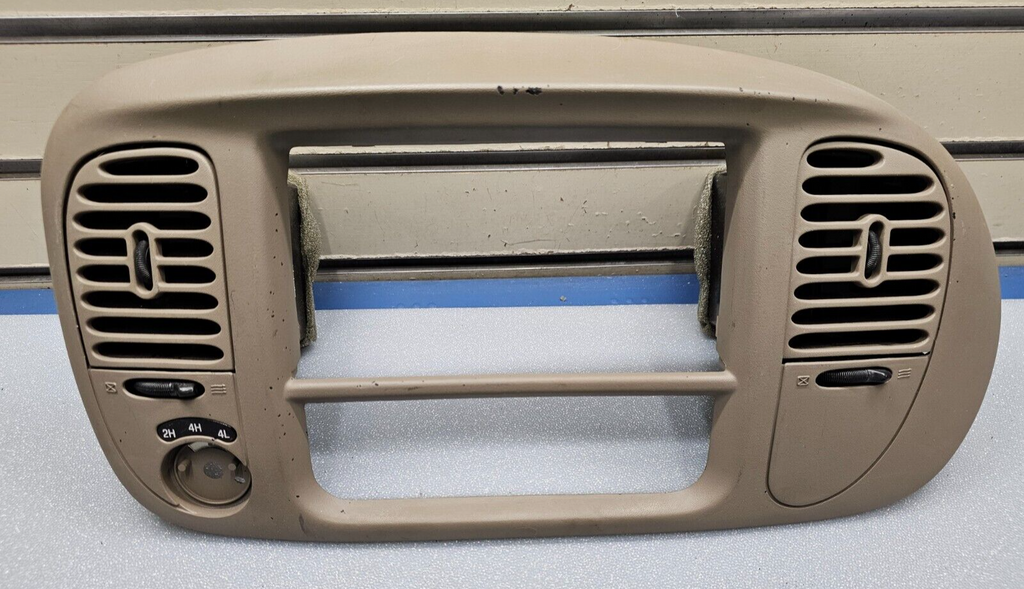 🔥97-03 Ford F150 Center Dash Radio Climate Trim Stereo BEZEL Panel Line TAN