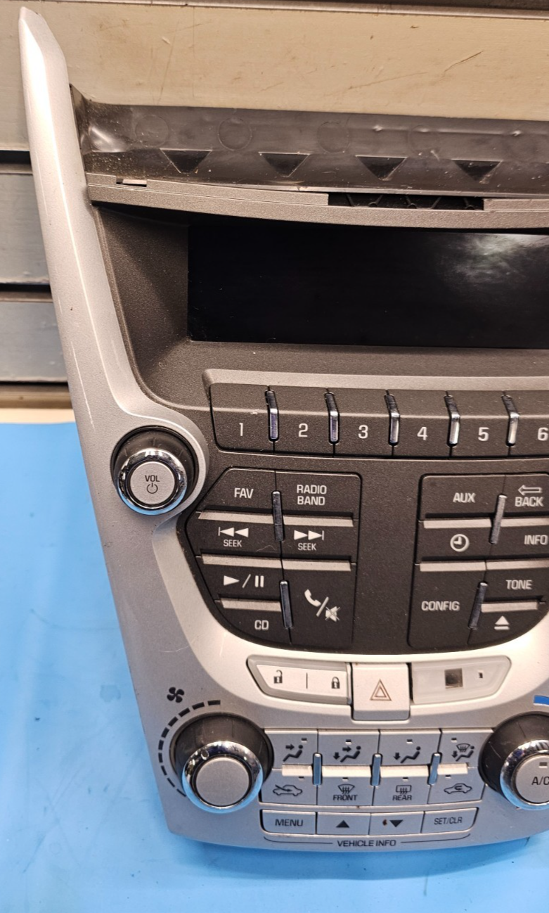 10-11 Equinox Terrain AM FM Radio Stereo Climate Control Trim Panel Bezel SILVER
