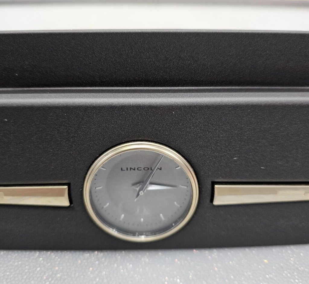 2003-2011 LINCOLN TOWN CAR DASH QUARTZ CLOCK FACTORY BLACK/GOLD ANALOG BEZEL OEM