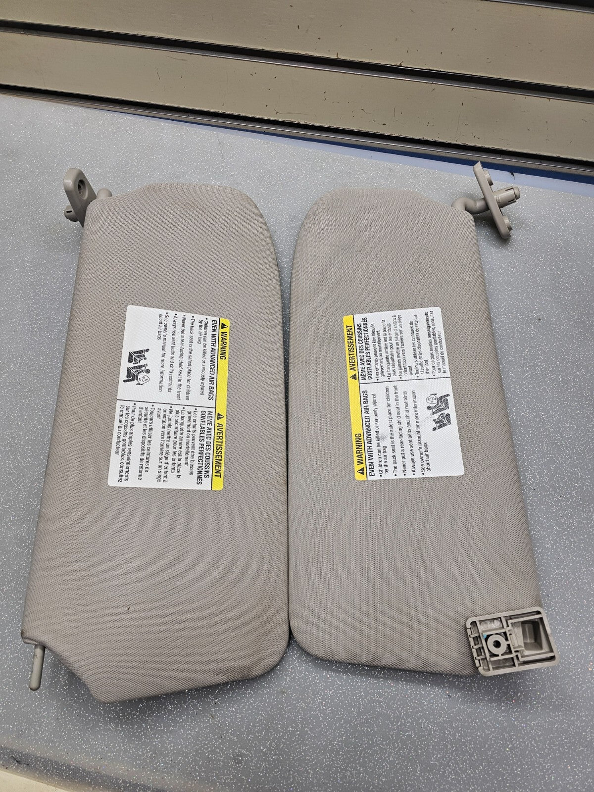 🔥07-12 NISSAN SENTRA Sun Visor Assembly Mirror Driver Passenger Pair Gray OEM