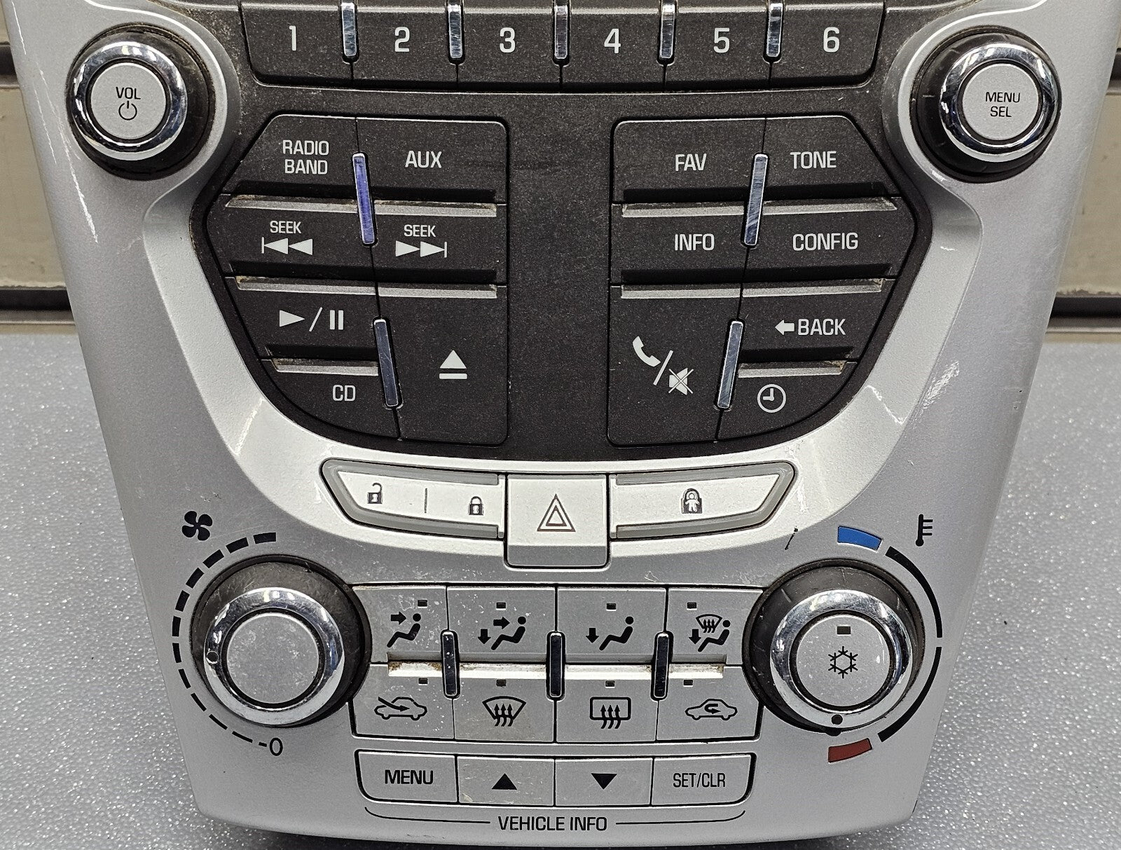 🔥10-11 Chevy Equinox /GMC Terrain Radio Face Climate Control Panel Bezel SILVER