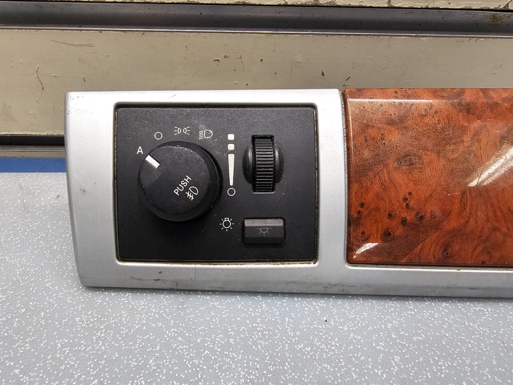 🔥08-10 Grand Caravan Town Country Dash Headlight Switch Bezel Trim Silver/Wood