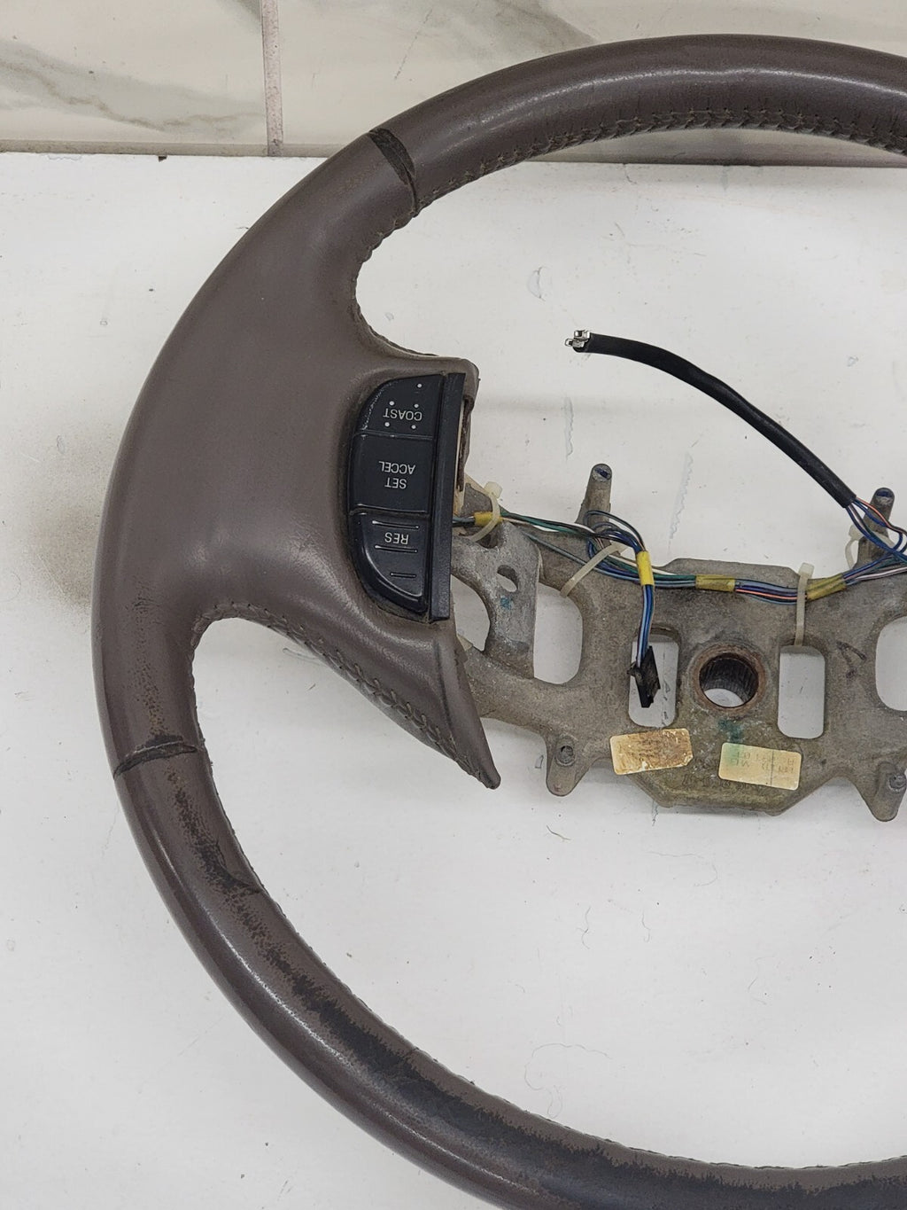 🔥1997-2003 Ford F-150 Leather Steering Wheel Cruise Dash GRAY